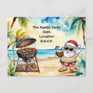 KERSTMAN op Hawaï-strand voor Kerstmis Feestdagenkaart