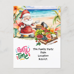 Kerstman op Hawaii Beach voor Kerstmis Briefkaart