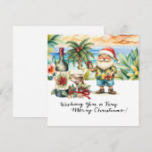Kerstman op Hawaii Beach voor Kerstmis Feestdagenkaart (Voorkant / Achterkant)