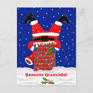 Kerstman op het Briefkaart Chimney