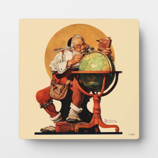 Kerstman op het Wereldbol Fotoplaat (Voorkant)