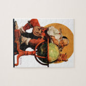 Kerstman op het Wereldbol Legpuzzel (Horizontaal)