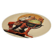 Kerstman op het Wereldbol Snijplank (Hoek)