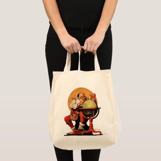 Kerstman op het Wereldbol Tote Bag (Voorkant (product))