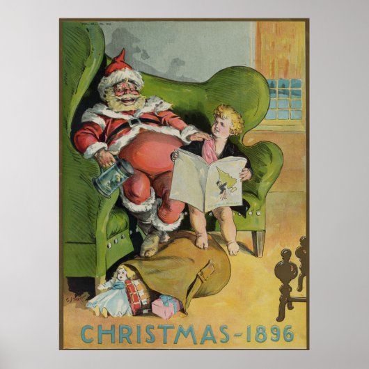  kerstman op kerstavond (1896) poster (Voorkant)