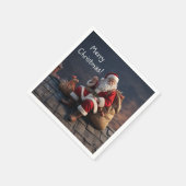 Kerstman op kerstavond servet (Hoek)