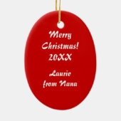  kerstman op maat keramisch ornament (Achterkant)