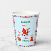 Kerstman op Noordpool Verjaardag Papieren Bekers (Achterkant)