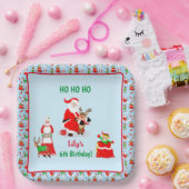 Kerstman op Noordpool Verjaardag Papieren Bordje (Feest)