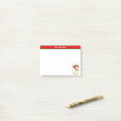 Kerstman op Rood & Wit Post-it® Notes (Op bureau)