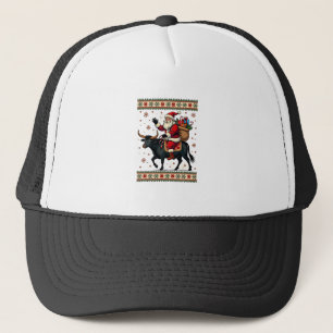 Kerstman op Schotse Hooglanders Kerst Vector Trucker Pet