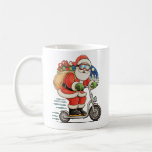 Kerstman op scooter kerst matching familie koffiemok