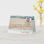 kerstman op strand kaart (Gele Bloem)