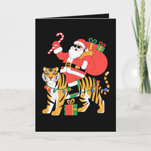 Kerstman op tijger snoepriet Kerstmis Kaart