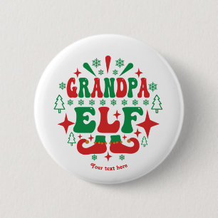 Kerstman Opa Kerstfeest Vakantie Ronde Button 5,7 Cm