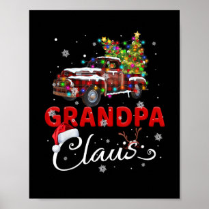 Kerstman Opa Truck Santa Kerstmis Familie Santa M Poster