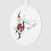 Kerstman-ornament met schaatsen uit vroeger tijden ornament (voorkant)