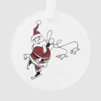 Kerstman-ornament met schaatsen uit vroeger tijden ornament