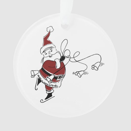 Kerstman-ornament met schaatsen uit vroeger tijden ornament (voorkant)