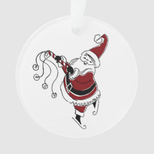 Kerstman-ornament met schaatsen vintage ornament