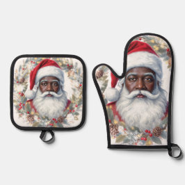 Kerstman  ovenwant & pannenlap set