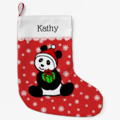 Kerstman Panda Santa Hat Kleine Kerstsok (Voorkant)