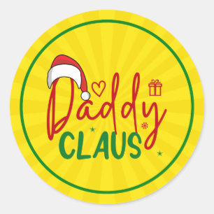 Kerstman papa aangepast kerstontwerp-60094 ronde sticker