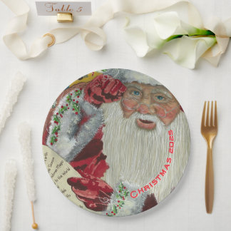 Kerstman Papier Borden Gepersonaliseerde Kerst Papieren Bordje