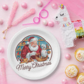  kerstman papieren bordje (Feest)