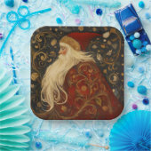 kerstman papieren bordje (Feest)