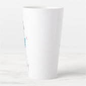 Kerstman Pastel Roze Naam Latte Mok (Voorkant)