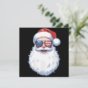 Kerstman Patriottische USA zonnebril Kerstmis  Feestdagenkaart