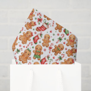 Kerstman Pepparkeken Jongen en Meisje met Kousen Tissuepapier