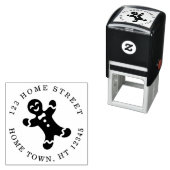 Kerstman Pepparkok Rond Retouradres Zelfinktende Stempel (In situ)