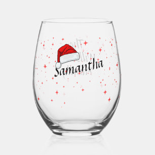 Kerstman pet gepersonaliseerde Bulk geschenken Wijnglas Zonder Voet