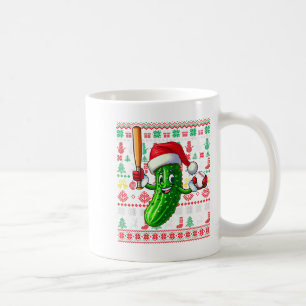 Kerstman Pickle Speelt Honkbal Kerst Speler Vegan Koffiemok