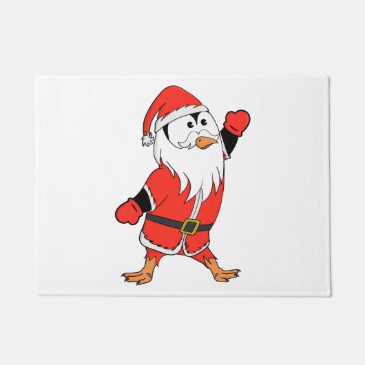 Kerstman Pinguïn Klaar voor Kerstmis Deurmat (Voorkant)