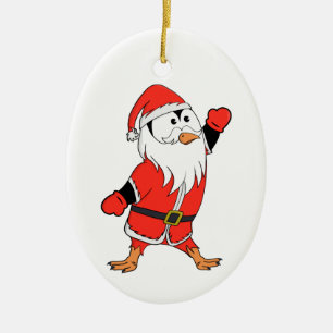 Kerstman Pinguïn Klaar voor Kerstmis Keramisch Ornament