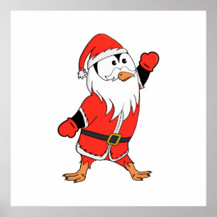 Kerstman Pinguïn Klaar voor Kerstmis Poster