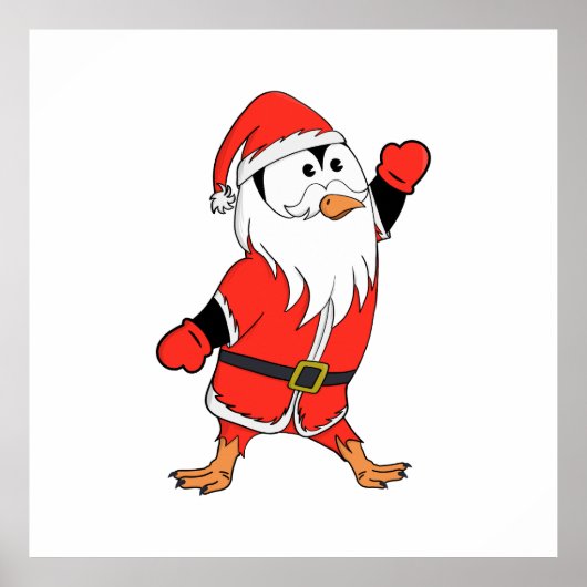 Kerstman Pinguïn Klaar voor Kerstmis Poster (Voorkant)