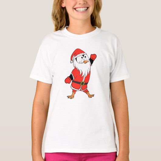 Kerstman Pinguïn Klaar voor Kerstmis T-shirt (Voorkant)