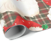  Kerstman Plaid Kerstfeest Cadeaupapier (Rol Hoek)