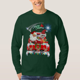 Kerstman & Poedel Kerst Rood Pickup T-shirt