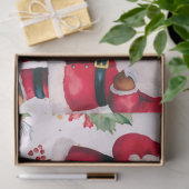 Kerstman Poinsetas Bloemen Kerstmis Tissuepapier (Geschenk)