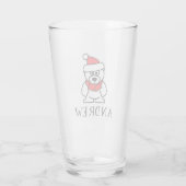 Kerstman polar beer Kerst cartoon op maat Glas (Achterkant)
