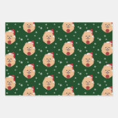 Kerstman Pomeranian Dog Snowflake Inpakpapier Vel (Voorkant)