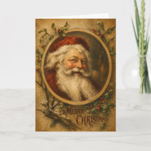 Kerstman Portret Vintage Prettig Kerstfeest