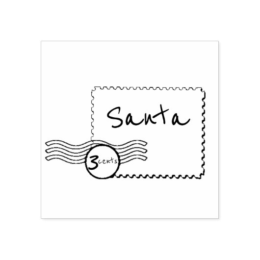 Kerstman postzegel 	rubberstempel (Afrduk)