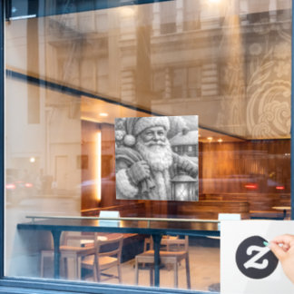 Kerstman Potloodschets Ramensticker Raamsticker