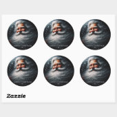 Kerstman Prettig Kerstmis Ronde Sticker (Vel)